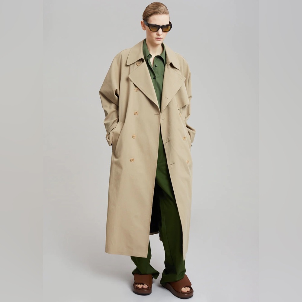 NWT The Frankie Shop Umi belted trench coat Unisex The Row Toteme Khaite Aritzia